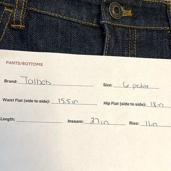 Talbots Straight Leg Jeans Floral Embroidered Women's 6 Petite Blue Denim Casual - Picture 9 of 9